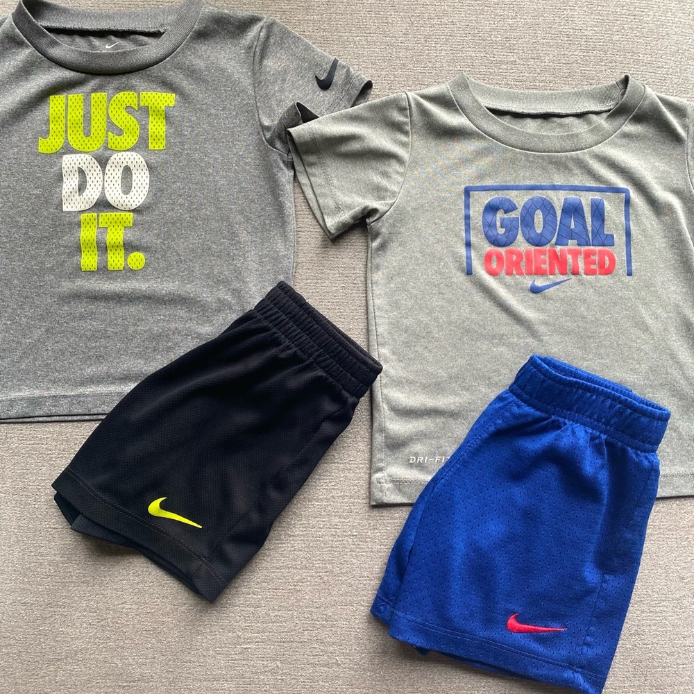 Nike boys 24 month outfits. Set of 2. Shorts, shirt. Summer outfits. Dry fit.